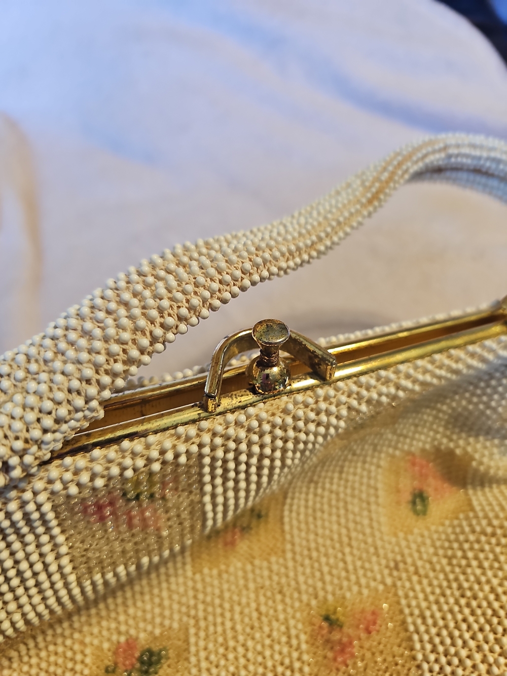 Vintage La Regale Hand-Beaded Floral Evening Purse | Made in Belgium - Picture 2 of 8